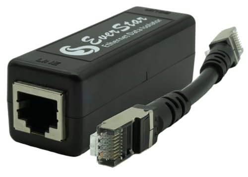 EverStar MI-305 Galvanic Network Isolator for Healthcare (EN60601-1 Compliant 4.5 KV, 2 MOPP) + 5” Patch STP Cable (1+1pc Kit) | Apple/Android TV | Hi-Res Audio Systems (RJ45) | Black