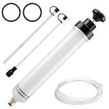 【Conception à Verrouillage Automatique et Tuyaux Raccordables】 L'interface innovante à verrouillage automatique permet de raccorder ou de déconnecter rapidement les tuyaux en appuyant sur la bague bleue et empêche tout détachement accidentel pendant le fonctionnement. Les deux tuyaux courts peuvent être raccordés entre eux à l'aide du raccord en caoutchouc fourni et combinés avec le tuyau de rallonge d'un mètre de long afin d'atteindre facilement les réservoirs de carburant étroits ou profonds.