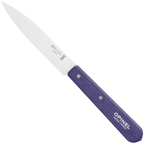 OPINEL Officemesser 10 cm Holzgriff violett Nr. 112, Griff aus Buchenholz, Klinge aus Edelstahl, 10000919