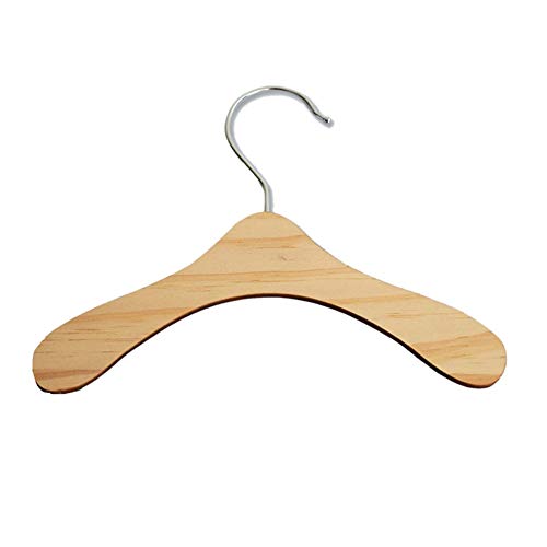 Image of 5 Pack Wooden Hangers, Dog Clothes Hanger 8.6 inch - Little Hangers for Doll Dress Clothes Gown Outfit Holders Accessories (L)