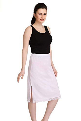 Image of Splash Cotton Rich Regular Skirt Slip for Women - Knee Length