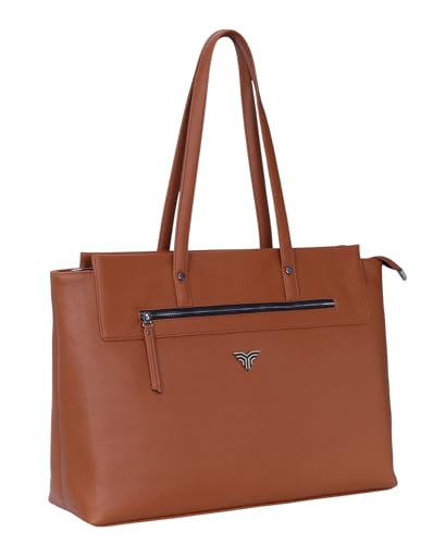Image of Premium Women's Laptop Tote Bag | Handcrafted Leatherette Shoulder Handbag | 2 Pocket Stylish Office & Casual Carry Bag