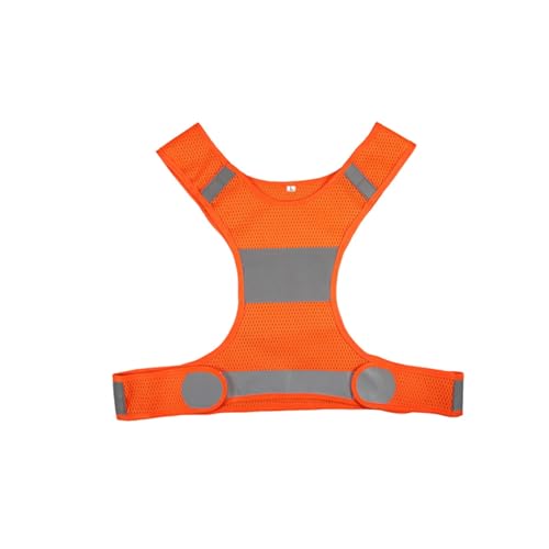 Gilet de course haute visibilité orange XL réfléchissant et léger pour courir la nuit