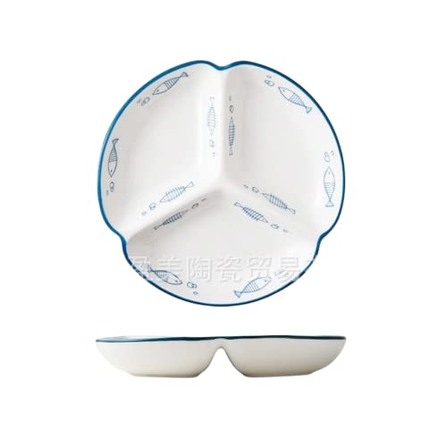 Fondue Plates 4 Piece Set Colorful Ceramics, Round 20cm/7.8inch 08