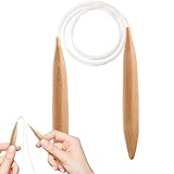 Rundstricknadeln aus Holz - Holzhäkelhaken Flechtwerkzeug | Große Naturholz Strickstäbe für...