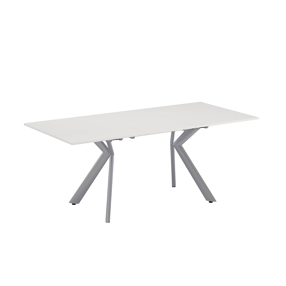 Vicco Tavolo da pranzo Trill, Bianco/Grigio, 140-190 x 90 cm | Allungabile, con estrazione sincronizzata per lunghezze del tavolo variabili