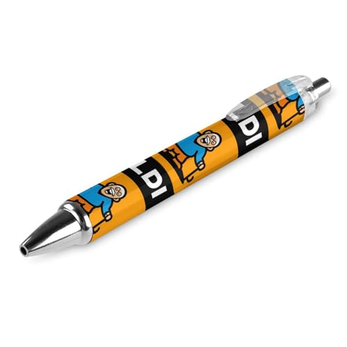 Bolígrafos retráctiles negros redondos OLDI con punta de 0,5 mm fina (4 piezas)