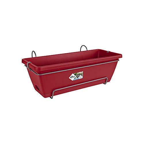 Elho Barcelona Allin1 50cm Jardinero balcón, Rojo (Cranberry Red), 50x28.6x44 cm