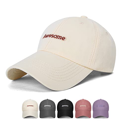 Casquette Baseball Femme-Casquette de Baseball en Coton Unisexe Respirante et Réglable Convient Aux Sports de Loisirs (Beige) Cover