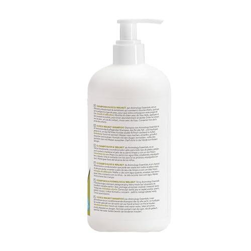 Animology Essentials Olive and Walnut Dog Shampoo 500ml, Gentle Daily Cleanser with Conditioner for All Breeds - Image 2