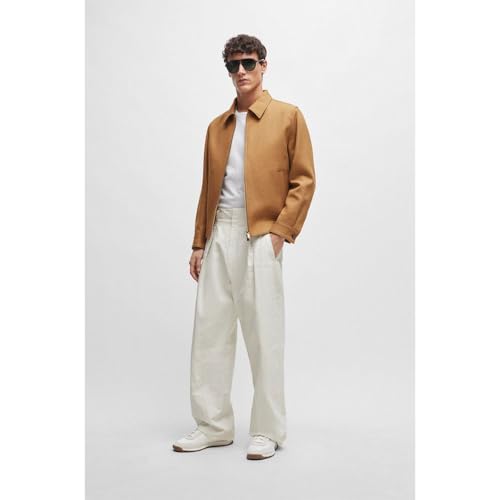 Image of BOSS Men's Zayn Low Profile Suede Leather Two Tone Sneaker