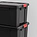 IRIS USA SK-700 Heavy Duty Latch Tote with Lid, 72 Quart, Black, 4 Pack