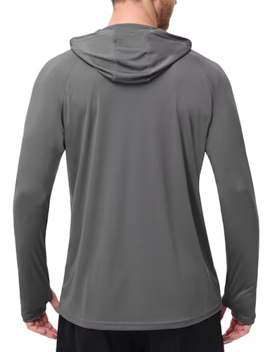 Mens Long Sleeve Sun Shirt with Hood Mask UPF SPF UV Protection for Hiking Fishing Kayaking Summer Outdoor Activities4