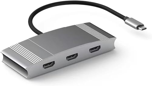 WJESOG USB C to 3 HDMI Adapter,Type C Multi Monitor 3 Port,Support Dual 4K@60Hz or One 4K@60Hz and Two 4K@30Hz