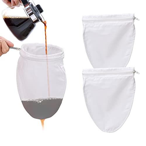 DCQRY 3 bolsas de malla ultrafinas con cremallera, bolsa de filtro de grado alimenticio con marco reforzado y mango resistente, bolsas de leche de nueces, coladores de malla fina para jugo de aceite Cover