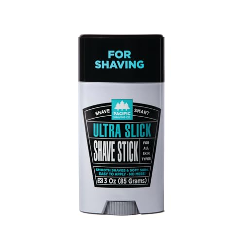 Pacific Shaving Company Ultra Slick Shave Stick - No Mess Body Shaving Stick with Moisturizing Coconut Oil - Travel-Friendly, Good for All Skin Types, Unisex (3 Oz)