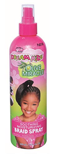 African Pride Dream Kids Olive Miracle Soothing Moisturizing Braid Spray 12 oz (Pack of 2)