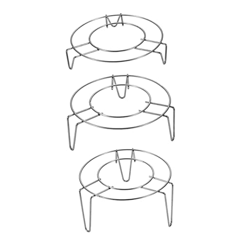 KICHOUSE 3pcs Thickened Three-legged Steaming Rack Oven Tray Rack Pan Pads Heat Insulation for Home Cooking
