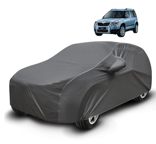 Image of Auto Hub Waterproof Car Cover Compatible with Yeti with Mirror Pockets, Soft Cotton Lining, Yeti Car Cover Waterproof, Grey