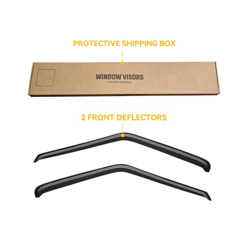 Image of Window Visor for 1994-2004 Chevy S10 /GMC Sonoma, 1995-2005 S10 Blazer /S15 Jimmy, Rain Guards Shields Vent Deflector Shade Wind Dark Smoke for 1996-2000 Isuzu Hombre, Tape-On, 2PCS