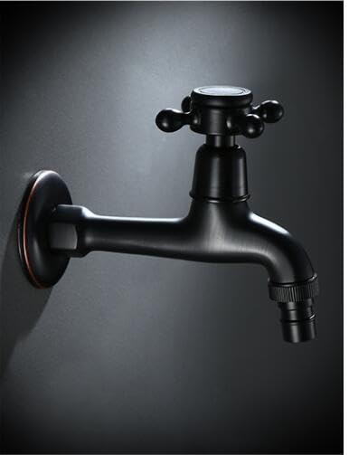 Robinet extérieur noir antique en laiton pour jardin et toilettes