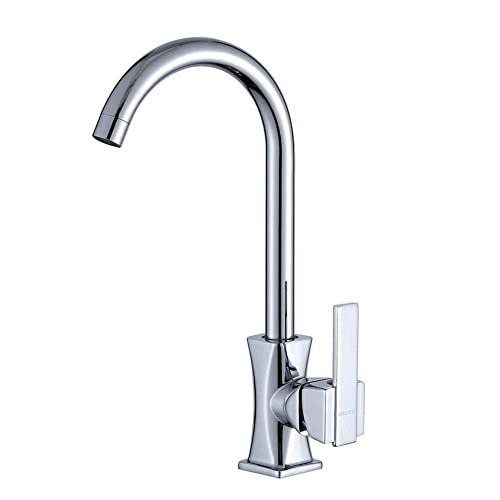 Robinet de cuisine en cuivre avec finition galvanoplastie haut de gamme et mitigeur carré
