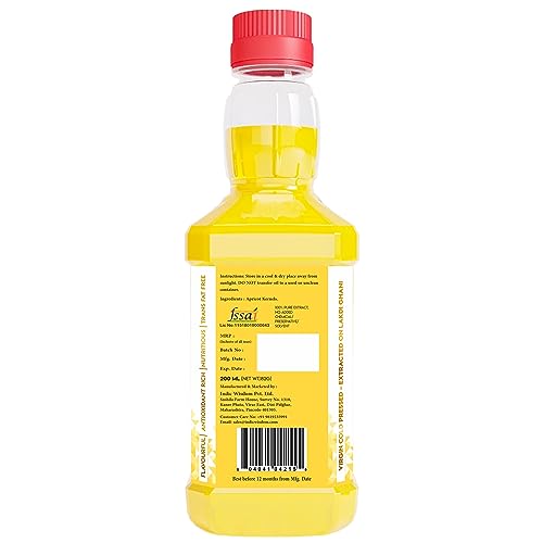 Image of IndicWisdom Wood Pressed Apricot Oil 200 ml (Cold Pressed Apricot Oil - Extracted on Wooden Churner)
