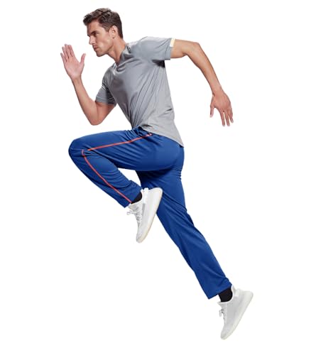 MAGNIVIT Men's Lightweight Sweatpants Loose Fit Open Bottom Mesh Athletic Pants with Zipper Pockets