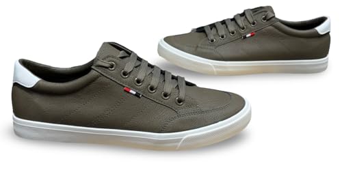 Image of Classic Canvas Sneakers, Casual Lace-Up Shoes with Green Sole, Unisex Fashion Trainers Shoes