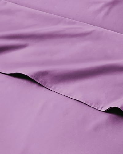 Image of Kids Full Size Bed Sheet Set - 4 Piece Kids Loft Bed Sheets - Solid Violet Themed Bedding - Soft, Cute and Cozy - Breathable and Machine Washable - Bedding for Boys, Girls, Teens & Toddlers - Oeko-Tex