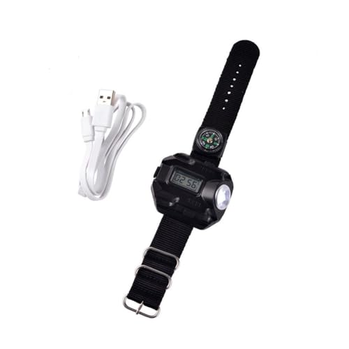 Linterna LED brújula táctica recargable deportiva de muñeca miniatura 2
