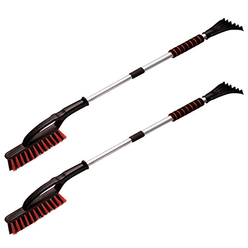 HAC24 2er Set Auto Eiskratzer mit Schneebesen Ausziehbar EIS Kratzer Teleskopstiel Eisschaber Scheibenkratzer mit Softgriff