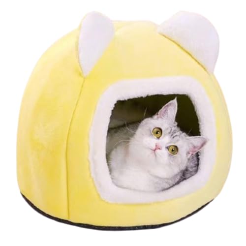 RAQUVV 猫 テントハウス 冬 可愛い ペット ベット 寒さ対策 猫 ペットハウス 室内 小型犬 暖かい 犬小屋 水洗え キャットベッド 猫寝床 小動物に通用する 巣ソフト B