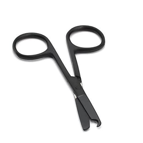 Image of 3.5 inch Stitch Scissors with Black Color Coating - Premium Quality Instrument- Delicate Hook - Perfect for Suture Removal, First Aid, EMS Training (Straight)