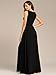 Ever-Pretty Women's Elegant Open Back A-line Sleeveless Chiffon Maxi Prom Party Gowns Black US14