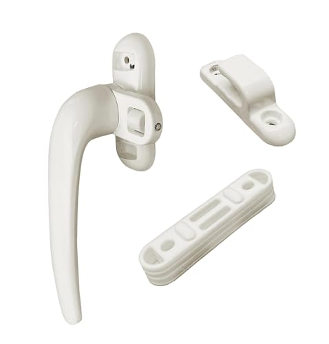Image of AARAM Aluminium Left Side Domal Window Handle (White) | Single Point, Corrosion-Resistant Replacement for Windows & Doors (Pack of 1)