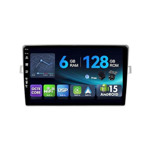 MSD 6G+128G - Autoradio pour Toyota Verso R20 (2009–2018) | Android 15 GPS Navi Radio | Carplay Android Auto Volant Dual Band WiFi DSP Dab | Caméra MIC | Octa-Core 2 Din 9 Pouce