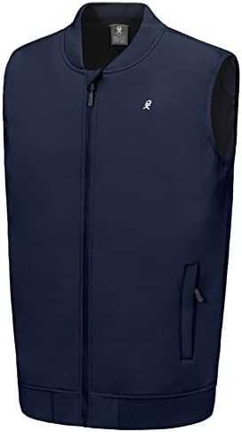 Little Donkey Andy Men’s Lightweight Softshell Vest Golf Outdoor Sleeveless Jacket Waterproof Windproof Winter Warm Fleece Lined Outerwear for Running Hiking Travel Casual Ensign Blue S