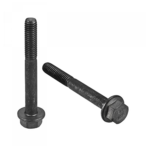 Image of uxcell Metric M6x50mm Hex Flange Bolts, 5pcs 10.9 Grade Carbon Steel Hexagon Head Screws
