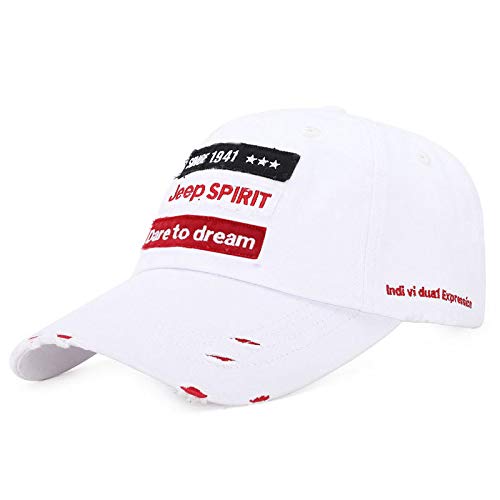 sdssup Gorra de béisbol Masculina contra Sombrero Genuino Gorra 18 código Blanco (56-61cm) Ajustable