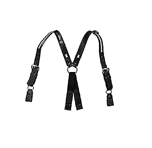 Boston Leather Fireman s Suspender, 1-1 2  - w Silver Ref. Trim Regular - w Loop Attachment