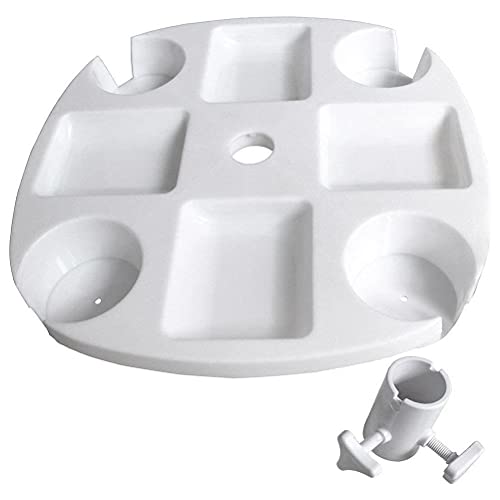 Plateau de table de parasol support rond de plage avec porte-gobelets