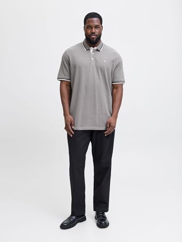 JACK & JONES Jjepaulos Polo Ss Noos Pls - Plus Size, Ultimate Grey,3XL – Ansicht 4