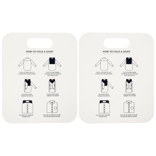 TOVINANNA Tabla para Doblar Camisas 2 Piezas de PP Color Claro, Práctico Doblador Antiarrugas para Ropa, Accesorio Plegable para Organización en Lavandería y Hogar, Herramienta Ligera