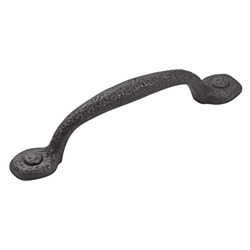 Hickory Hardware P3000-BI-25B Refined Rustic Collection Pull, 3-3/4 Inch (96mm) Center, Black Iron, 25 Each