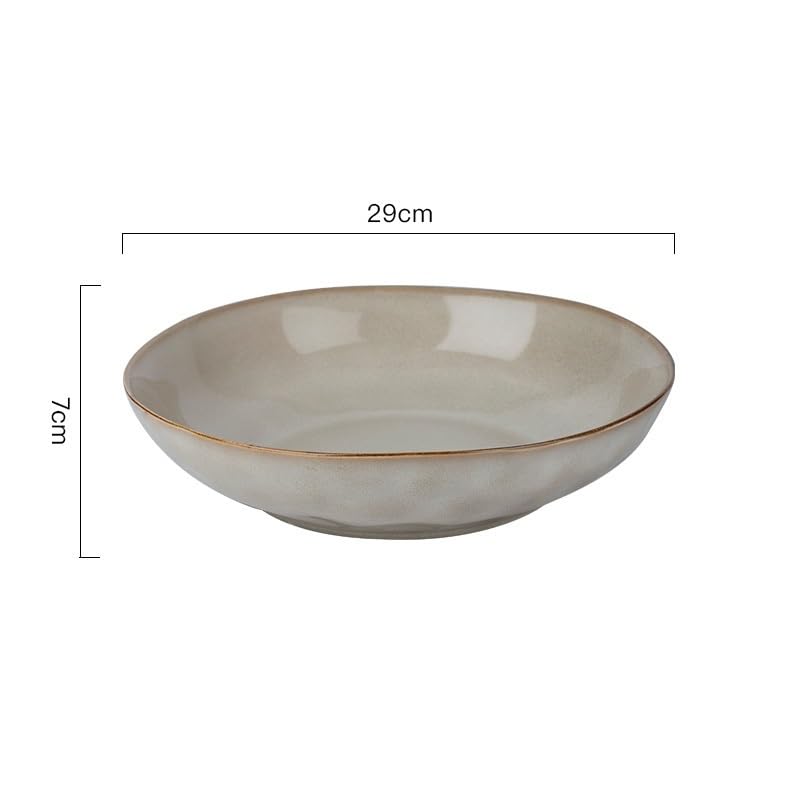 Platos Para La Cena Cuenco de sopa de cerámica Retro de gran capacidad, cuenco de pescado, frutero, plato de fruta, sopa Juego De Vajilla(3PCS)