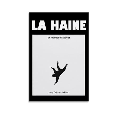 La Film Haine Affiche de film rétro sur toile décorative pour salon, chambre à coucher, 30 x 45 cm, sans cadre