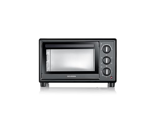 SEVERIN Mini-Four à chaleur tournante 20 L avec pierre à pizza et tournebroche, Four posable 1 600 W design simple et élégant, Mini-four électrique...