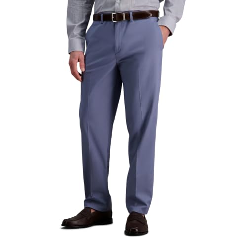 Image of Haggar Men's Iron Free Premium Khaki Straight Fit Flat Front Pants