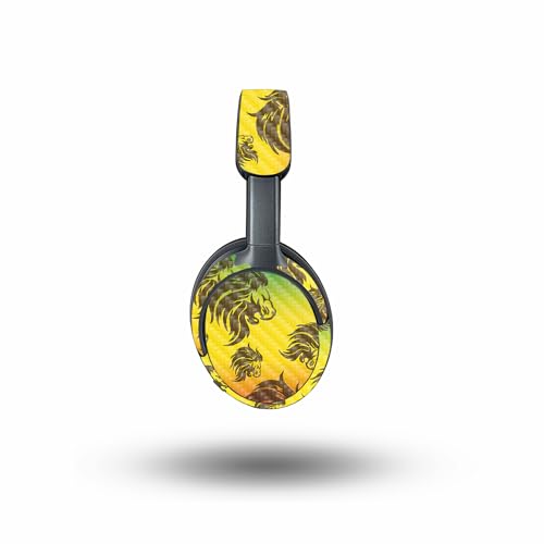 Image of MightySkins Carbon Fiber Skin Compatible with Bose QuietComfort Ultra - Rasta Lion | Protective, Durable Textured Carbon Fiber Finish | Easy to Apply